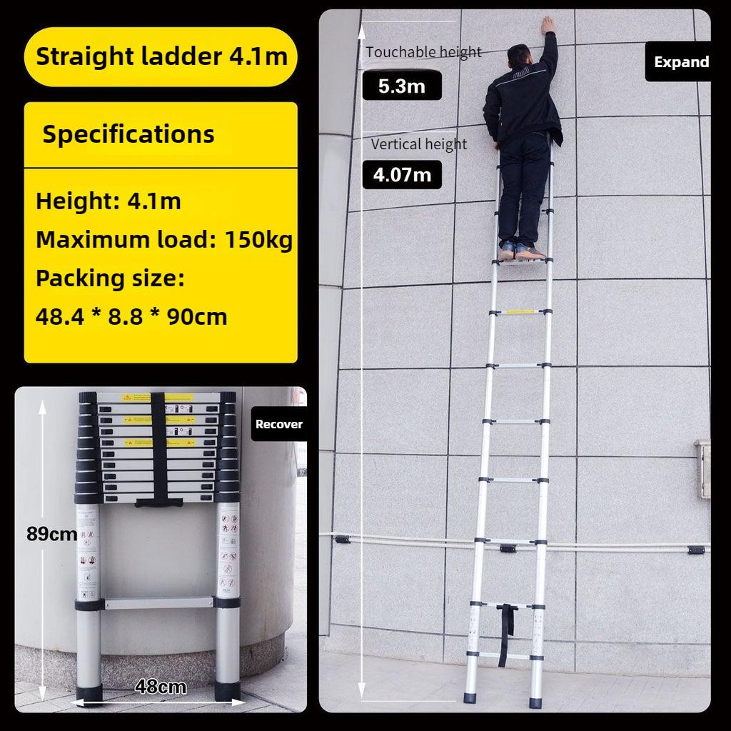 Aluminum Alloy Telescopic Ladder Portable Engineering Ladder Household Single Side Expansion Ladder
