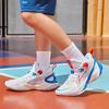 LiNing Sonic 10 Youth Version Durable Breathable Mid-Top Basketball Shoes Kids Sneaker White Blue ABPS013-4