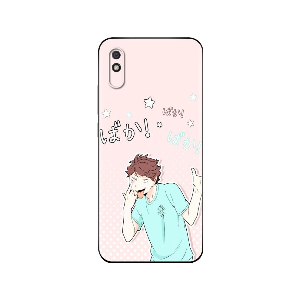 Black Tpu Case For Xiaomi Redmi 7A 8 8A 9 9A 9C Case Redmi Note 8T 8 Pro T Note 9 9S 9 Pro Haikyuu Hinata Attacks Anime Bling