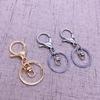 Zinc Alloy Metal Keychain with Plated Lobster Clasp and Glaze Color-Retaining 8-Shaped Chain.