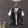 Vest for Women Cotton Sleeveless Tops Denim Vest Oversize Casual Large Pockets Denim Vest