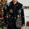 Men's Printing Corduroy Warm Pocket Suit Jacket Cardigan Men's Casual Suit