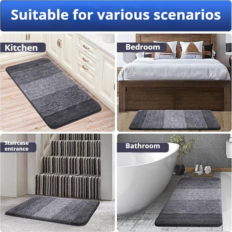 Thickened Bedroom Carpet Bathroom Door Mat Absorbent and Dirt-resistant Household Bathroom Floor Mat Non-slip Mat