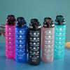 Gradient Color Space Cup, Large Capacity with Handle, Flip Lid, Straw; Portable Outdoor Fitness Sports Water Bottle.