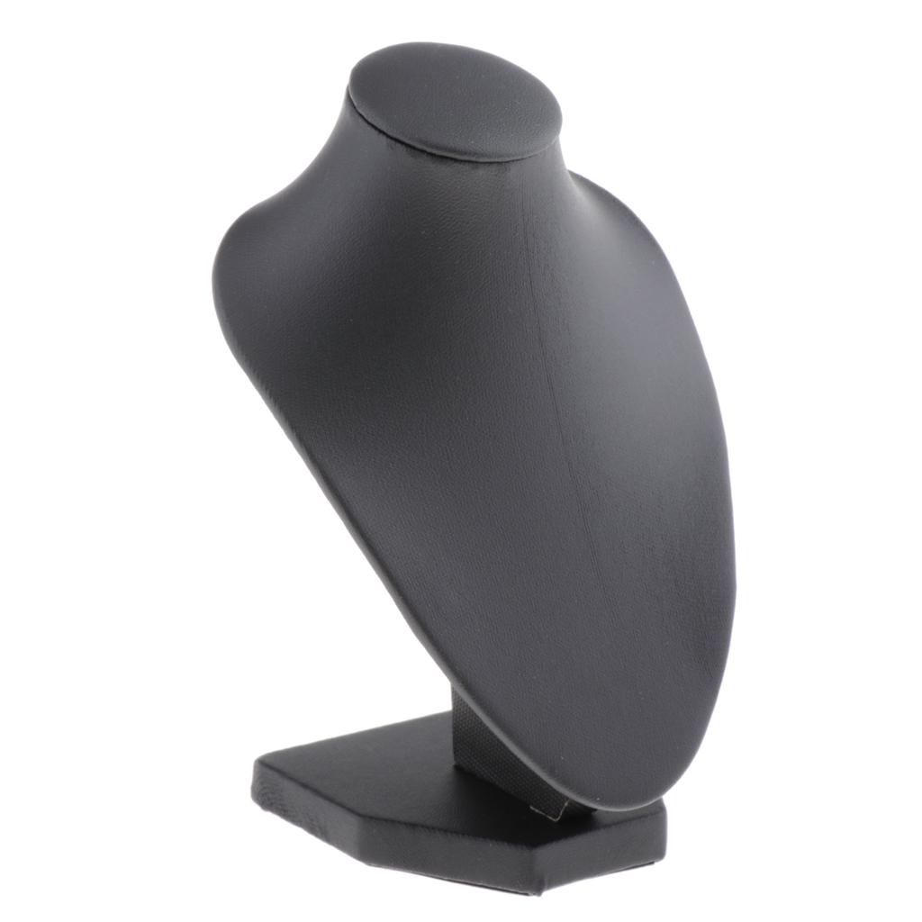 Velvet Necklace Bust Display Stands Pendant Chain Jewelry Rack Black