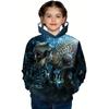 Dinosaur Skeleton 3d Print Kid's Hoodie Style Long Sleeve Top Boy's Clothes For Spring Fall Child Hooded Sweatshirt Clothing