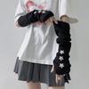 1 Pair Women Gloves Lolita Style Fingerless Knitted Star Patchwork Cool Girl Streetwear JK Party Arm Sleeves Warm Thick Winter Arm Covers