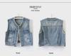 Women's Raw Edge Denim Vest - Summer 2025 Korean Style, Lightweight and Sleeveless