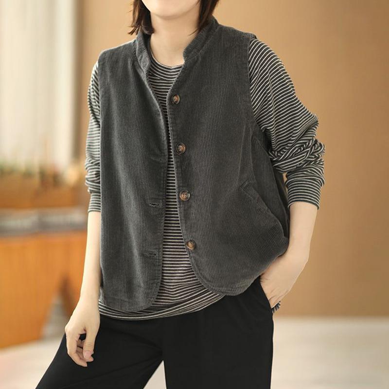 Vest for Women Cotton Sleeveless Tops Solid Colors Vest Oversize Prints Casual Buttons Vest