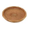 Rattan Fruit Tray Hand Woven Elegant Traditional Natural Rattan Serving Tray for Kitchen Counter