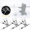 10pcs 3-Way Rolling Swivel Bearing Barrel Heavy Duty Ball New Fishing Snap Connector with Pin