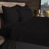 57 Thread Count Cotton Fitted Sheet 140x200 Cm UNI Black, by Soleil D'ocre