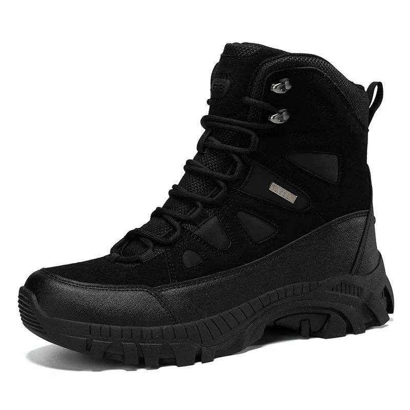 Hiking Shoes Men Shoes Outdoor Lace-Up Breathable Comfortable Casual Ankle Boots Men Anti-Slip Shock-Absorbing Combat Boots Men