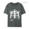 Women T-shirt Short Sleeve Streetwear Blsack Tops Skeleton Print Grunge Gothic Oversized  T-shirt  Streetwear Women's  T-shirt