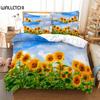 Sunflower Duvet Cover Duvet Cover Rural Landscape Flowers Theme Bedding Set for Women Girls Bedroom Festival Gifts Decoration