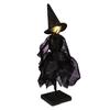 Halloween Witch Decoration Black Witch Ornament with Light-up Face Indoor Primitive Witch Table Centerpiece for Home Shelf Mantels Kitchen Decoration