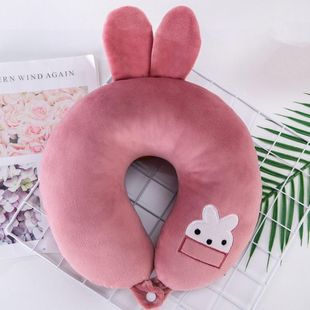 Portable Children Outdoor Travel Pillow Short Plush Flight Neck Pillow U-shaped Pillow