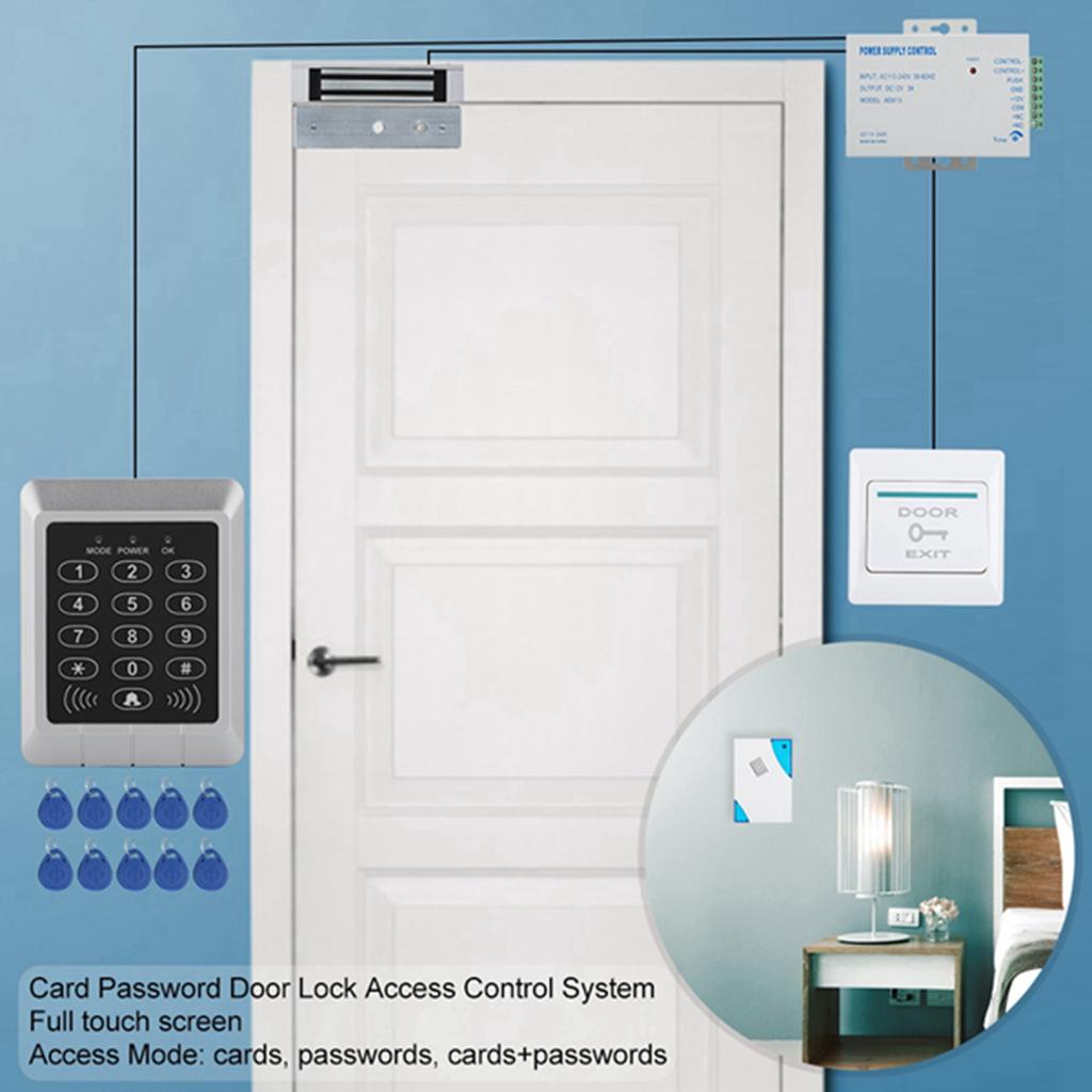 Electric Magnetic Door Lock Access Control Card Password Door Security System Kit