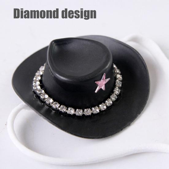 Small Animals Hats Hamster Mini Cowboy Hat Rhinestone Star Design Tiny Pet Hat Costume Accessories for Guinea Pig Rabbit