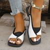 High Quality Fashion Women's Shoes Flip Flop Women's Flat Shoes Buckle Low Heel Back Travel Strap Rubber Sole Sandals