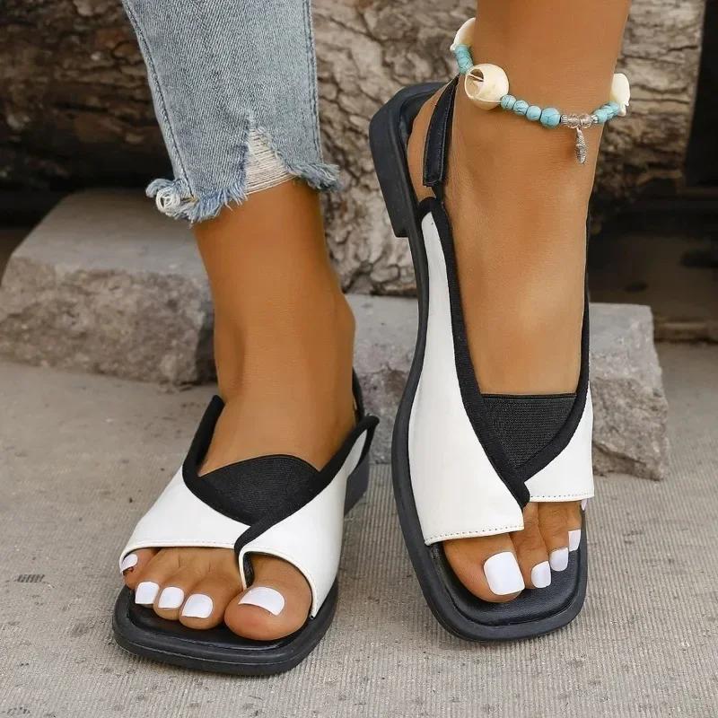 High Quality Fashion Women's Shoes Flip Flop Women's Flat Shoes Buckle Low Heel Back Travel Strap Rubber Sole Sandals