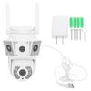 2MP WiFi Outdoor Security Cameras Panoramic View Dual Lens Home Camera Color Day Night Mode Cloud