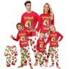 Print Cute Family Set Pajamas, Home Clothes, Family Set Long Sleeve Top Pants Set