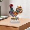 Acrylic Animal Statue Ornament 2D Flat Miniatures Figurine Sculpture Crafts Rooster Ornament  Home