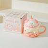 Household Drinking Cup Ceramic Coffee with Lid Mug Girl High Looking Birthday Gift Souvenir Cute