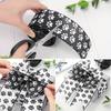 Highquality Satin White Ribbon Adorned With Black Paw Prints Ideal For Creative Crafts Petthemed