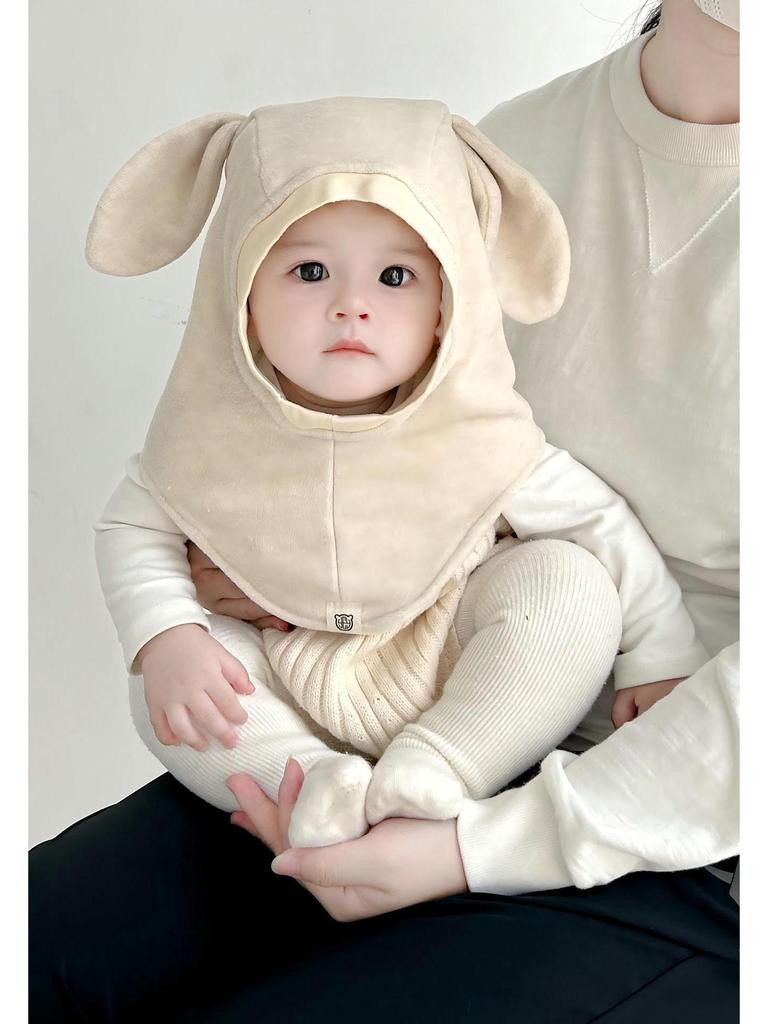 Unisex Baby Winter Hat & Scarf with Rabbit Ears - Windproof and Ear Protecting