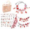 Bracelet DIY Charm Bracelet Necklaces Jewelry Making Kit with Pink Gift Box for Girls Women Valentines Birthday Christmas Gift