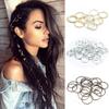 50 Pcs Golden/ Silver Hair Braid Dreadlock Beads Cuffs Rings Tube Accessories Hoop Circle Approx 10-12mm Inner Hole Hair Rings