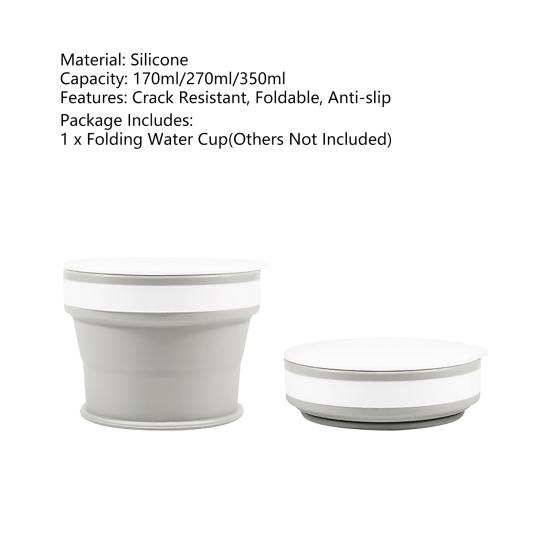 170ml/270ml/350ml Water Cup Foldable Detachable Silicone Food Grade Drink Mug Household Supplies