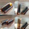Cat Ear Boar Bristle Hair Brush Amber Foldable Portable Comb Pocket Collapsible Travel Massage Styling Tool Salon Women Gift