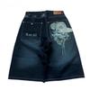 ZYLLO Street Jeans New Fashion Oversized Embroidery Loose Denim Shorts Male Y2K Harajuku Retro Popular Casual High Waist Shorts Pants