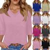Women's Casual 3/4 Sleeve Tops V-Neck T-Shirt Tops