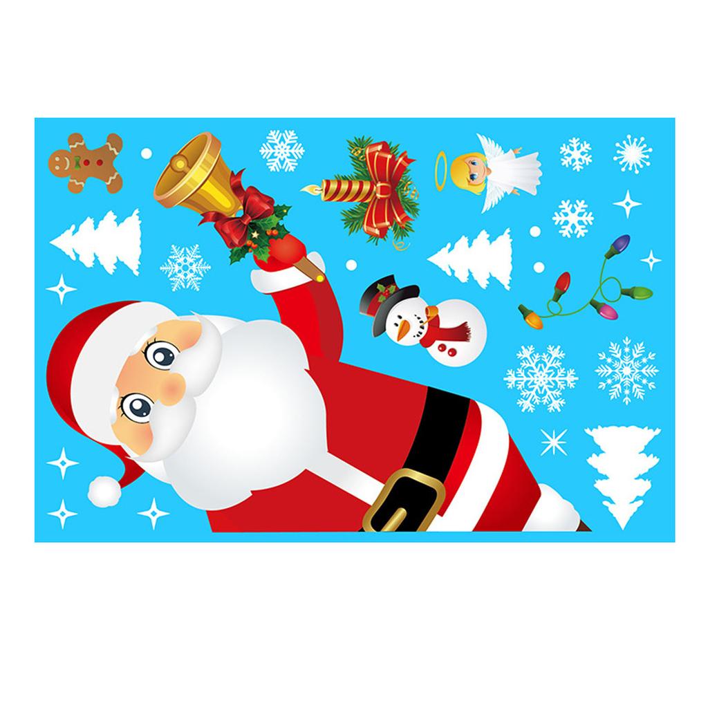 Electrostatic Glass Stickers On Christmas Windows And Christmas Stickers On Walls