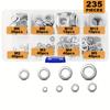 235pcs Stainless Steel Flat Washer Kit - Suitable for Home Decoration, Factory Maintenance, Automobiles and Motorcycles.