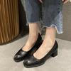Women's Summer Footwear High Heels Shoes for Woman 2024 Square Toe Pumps Moccasins Office On Heeled White Casual Slip Non Spring