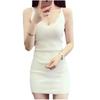 Beauty Salon Knit Tank Tight Bodycon Stretch [What's!?] Men's Costume, Women's Top, Sexy, Fit, Dress, ONEP-03 (White)