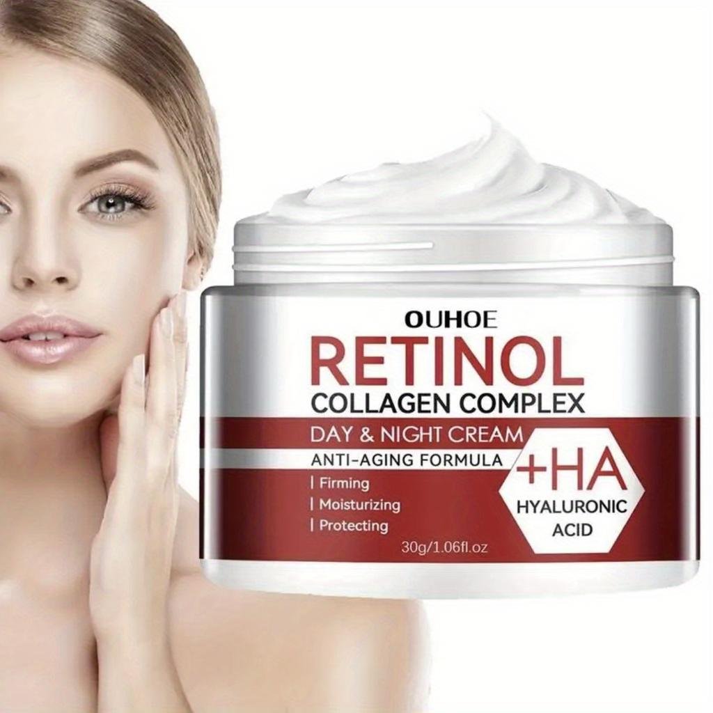 Retinol Collagen Complex Day & Night Cream with Hyaluronic Acid, Deeply Moisturizing Firming Skin and Anti-wrinkle for Daily Facial Skin Care