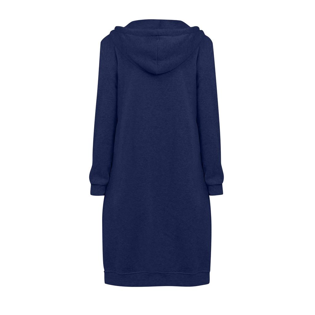 Women's Loose Zipper Cardigan Sweatshirt Long Jacket