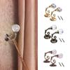 2pcs Large Metal Crystal Glass Curtain Holdback Wall Tie Back Hooks Hanger Holder Curtain Rods Accessoires ADM
