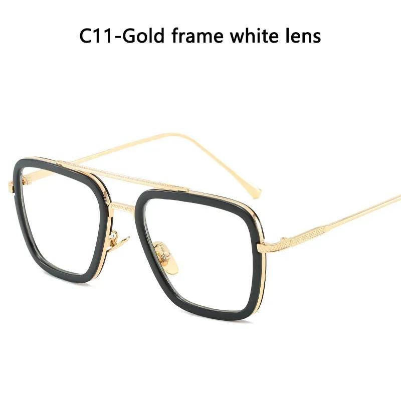 Luxury Steampunk Men Sunglasses Tony Stark Iron Man Sun Glasses Vintage Metal Eyewear Steam Punk Sunglass Uv400 Male Gafas