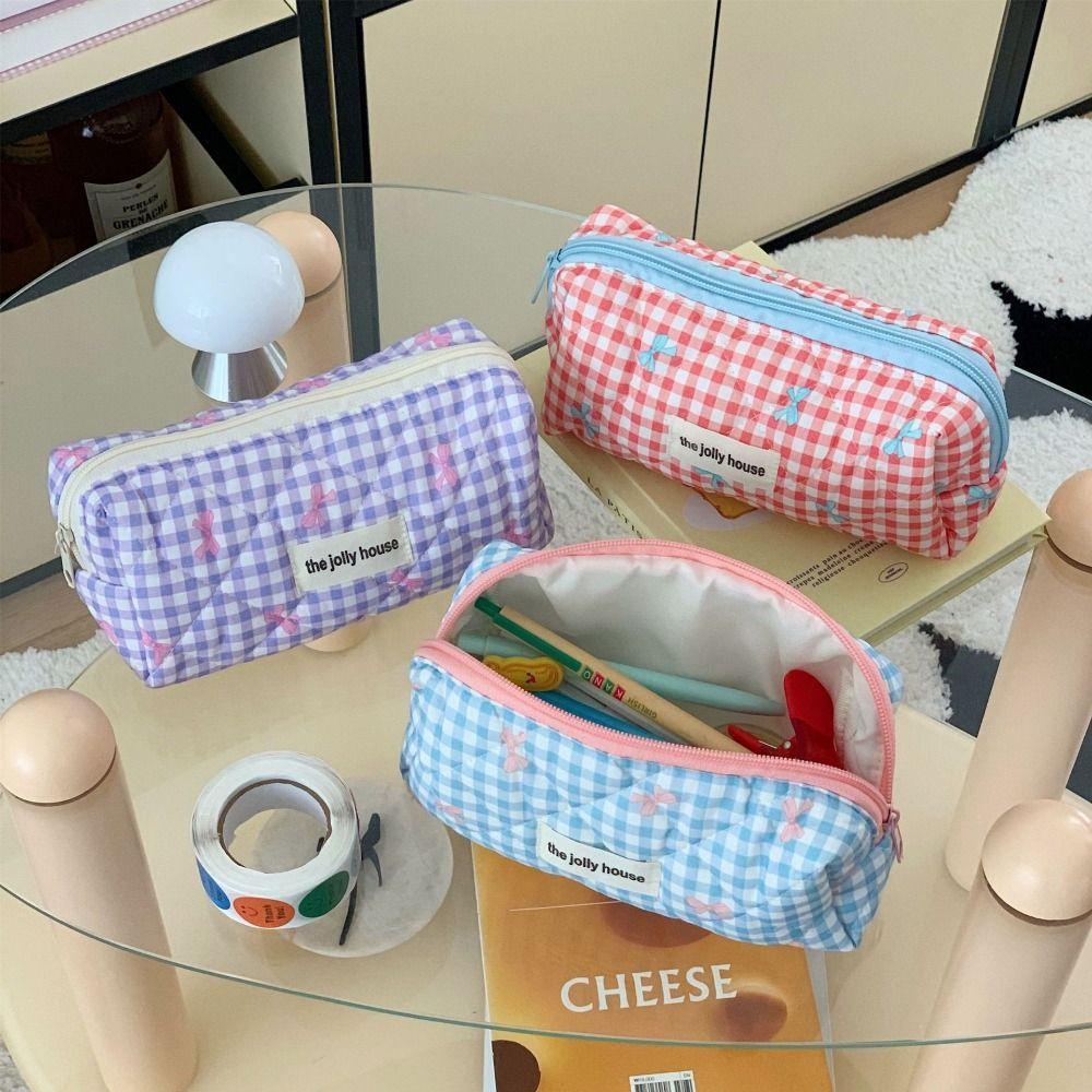 Large Capacity Storage Bag Bowknot Stationery Bag Multi-function Pen Box  Gift