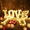 Alphabet LEDs Light Standing Letters Sign with Bulbs Night Lamp Warm White Constant Bright Light Effect 2 * AA Cell Operated IP54 Water Resistance