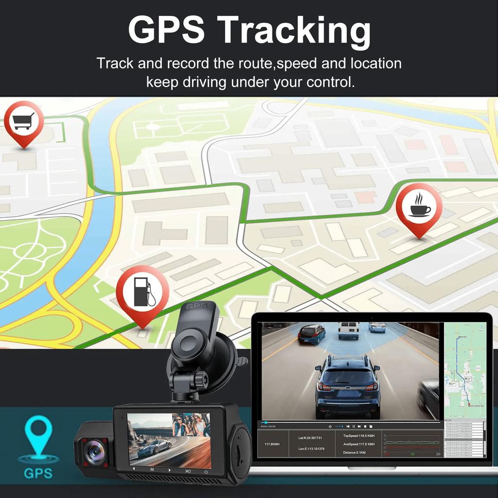 Dash Cam 4K Camera for Car Dashcam GPS Wifi 24h Parking Monitor Night Vision Dvr Front and Rear 3 Dvrs Kamera Video Registrator