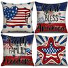 New American Independence Day Flag Line Pillow Cover Five-pointed Star-padded Letter Pillow Cover Backrest Cover