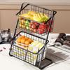 Съемная двухслойная кухонная полка-органайзер для хранения фруктов и овощей, приправ, железная корзина, стойка для хранения косметики в ванной